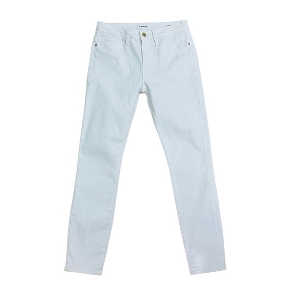 Frame Jeans Skinny White Blanc Cropped Ankle Length Denim Cotton 27 - Picture 2 of 6